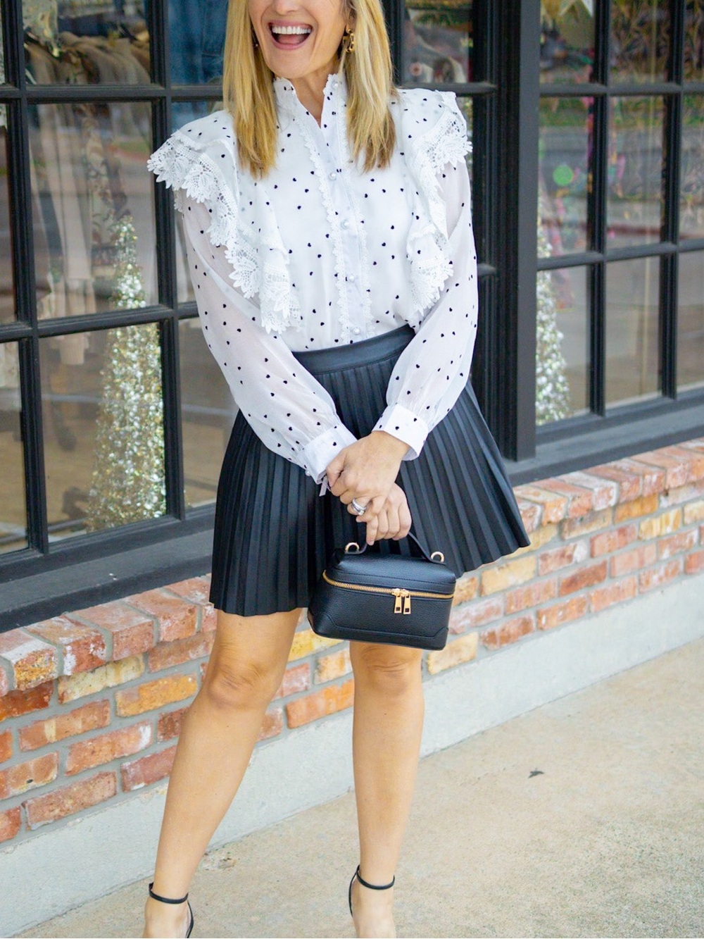 HEARTS AFLUTTER RUFFLE BLOUSE, WHITE - Picture 4 of 16